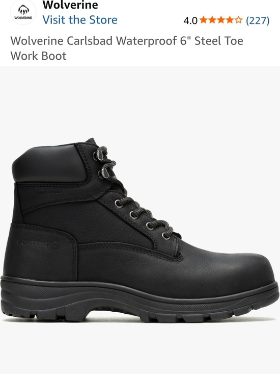 Wolverine Other - Wolverine Men's Carlsbad 6" Steel Toe Waterproof Work Boot - Black